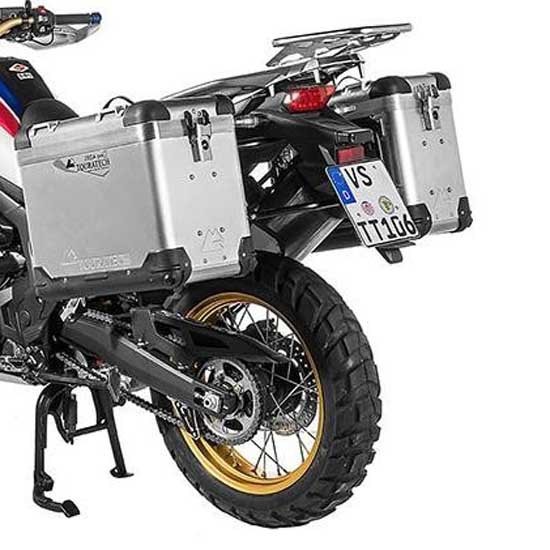 [해외]투라텍 ZEGA Pro 38/45L Stainless Steel Black Rack Honda CRF1000L Africa Twin 2015-2017 사이드 케이스 세트 9141190403 Silver / Silver