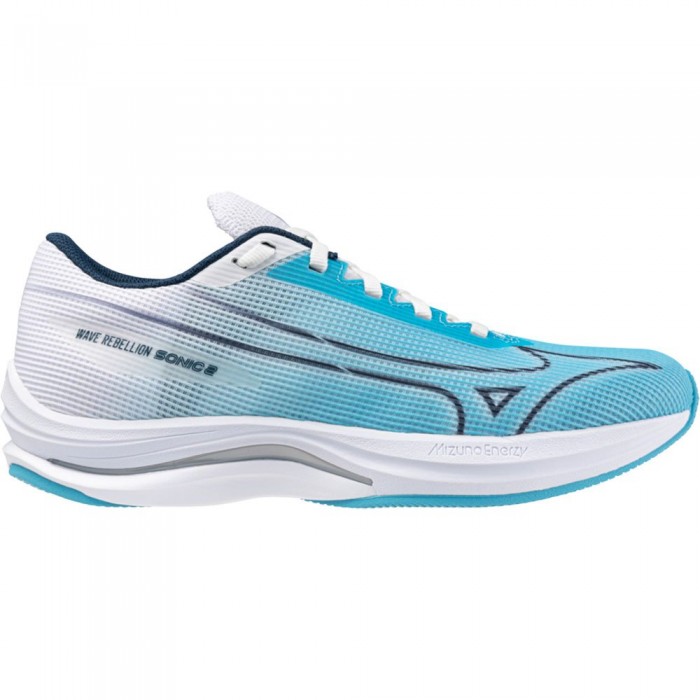 [해외]미즈노 Wave Rebellion Sonic 2 러닝화 6141103394 River Blue / Blue Wing Teal / Whit