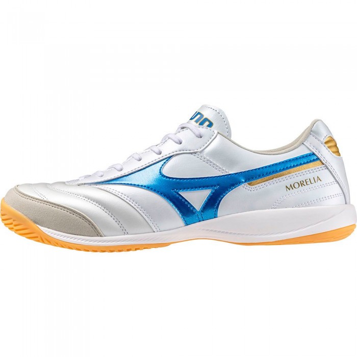 [해외]미즈노 Morelia Elite IN 신발 3141103264 White / Laser Blue / Gold