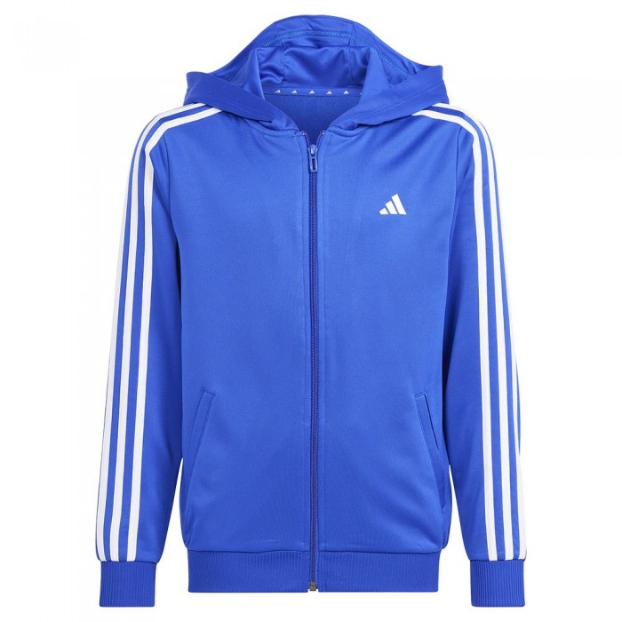 [해외]아디다스 Train Essentials 3 Stripes 풀지퍼 스웨트셔츠 15140530255 Lucid Blue / White