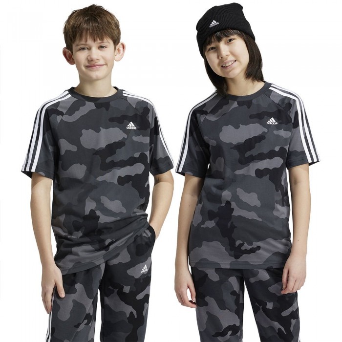 [해외]아디다스 Essentials Camo 반팔 티셔츠 15141050182 Grey Five / Black / White