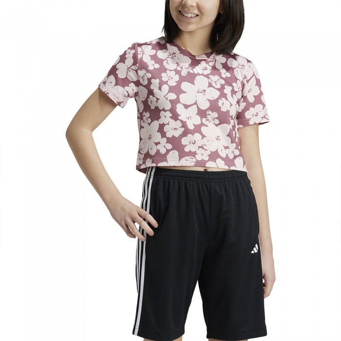 [해외]아디다스 Train Essentials Seasonal Printed Cropped 반팔 티셔츠 15141050797 Preloved Crimson / Sandy Pink