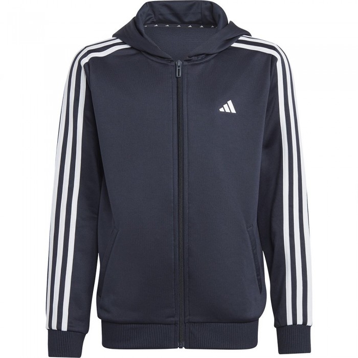 [해외]아디다스 Train Essentials Aeroready 3 Stripes Regular Fit 풀지퍼 스웨트셔츠 15141082487 Legend Ink / White