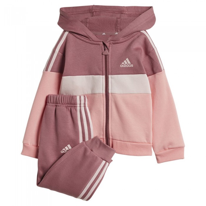 [해외]아디다스 Tiberio 3 Stripes Colorblock 플리스 유아 운동복 15141129480 Preloved Crimson / Semi Pink Spark / Sandy Pink