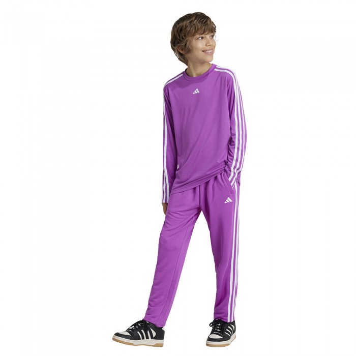 [해외]아디다스 Train Essentials Aeroready 3 Stripes Regular Fit 조깅 바지 15141129546 Purple Burst / White