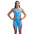 [해외]스피도 Fastskin LZR Pure Intent 2.0 Kneeskin 오픈 백 경기용 수영복 6141025861 Picton Blue / Flame Red / Snow Reflective