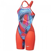 [해외]스피도 Fastskin LZR Pure Valor 2.0 Kneeskin 오픈 백 경기용 수영복 6141025876 Flame Red / Picton Blue