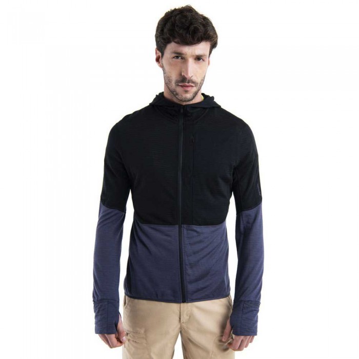 [해외]아이스브레이커 Merino 200 Real플리스 Descender 풀지퍼 스웨트셔츠 4141265075 Black / Graphite / Cb