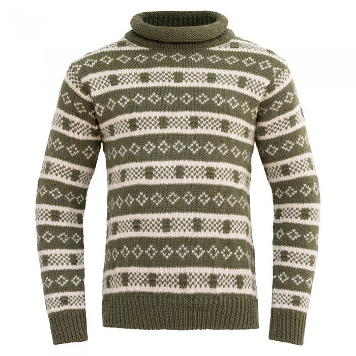 [해외]DEVOLD OF NORWAY Alnes Wool Roll Neck 스웨터 4141212892 Olive / Offwhite