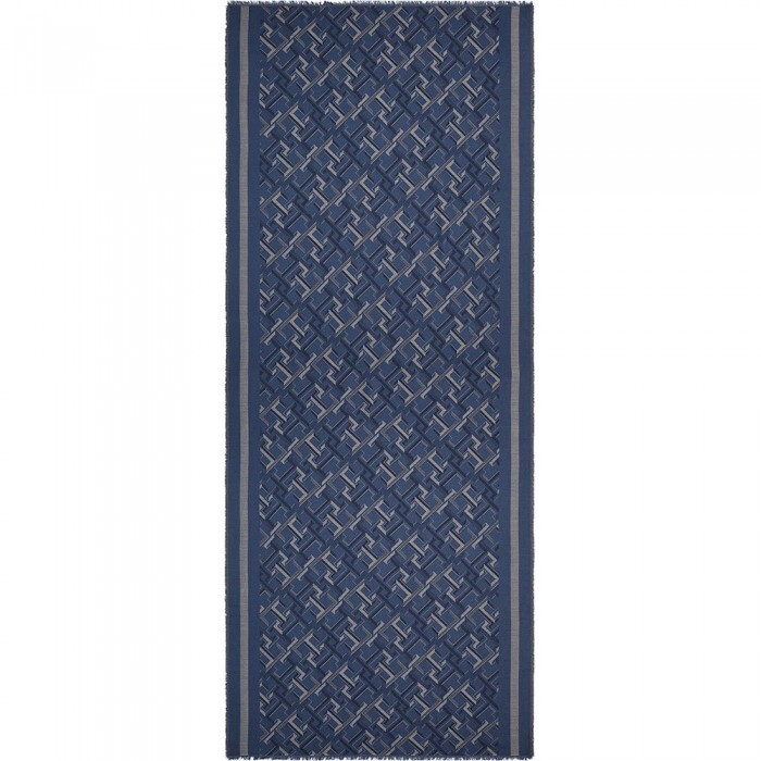 [해외]타미힐피거 Distinct Jacquard 스카프 141325194 Fossil Blue