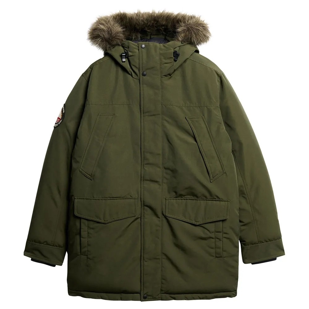 [해외]슈퍼드라이 Everest Faux Fur 자켓 141110471 Army Khaki Green