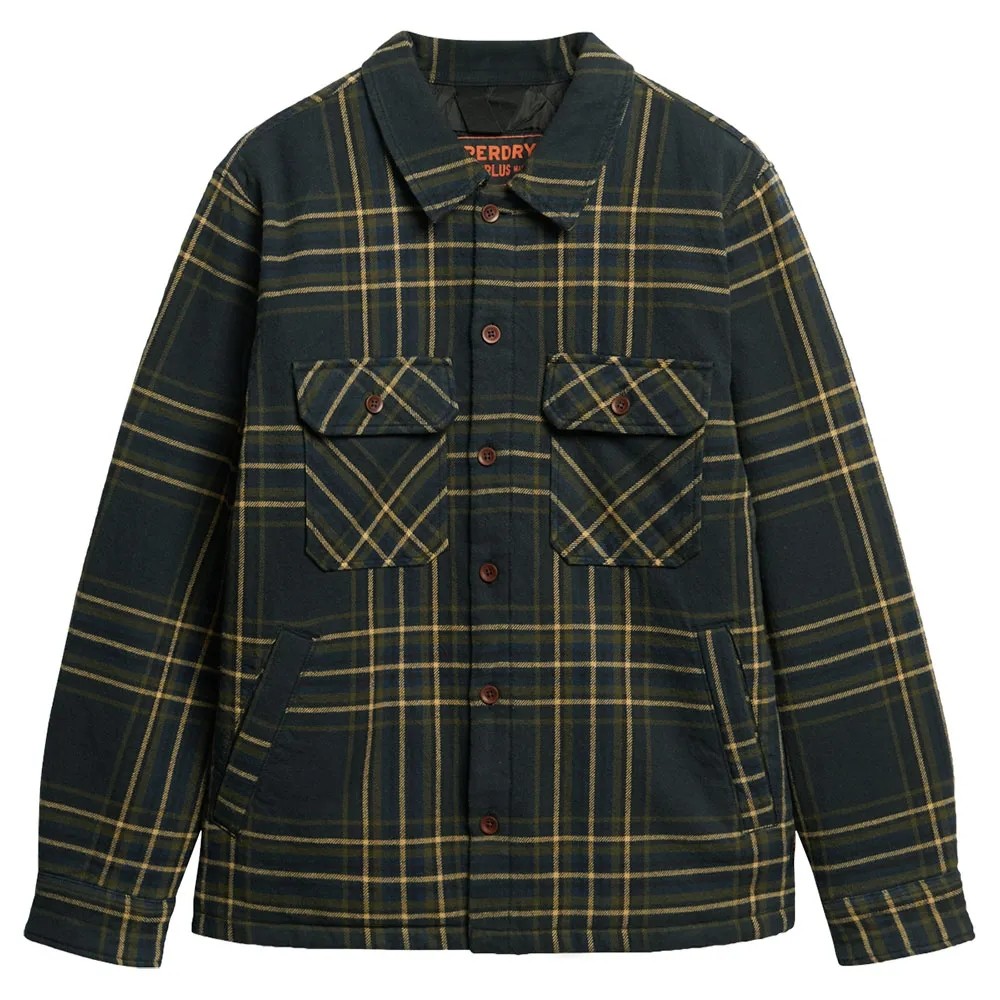 [해외]슈퍼드라이 Surplus Check Quilt 오버셔츠 141110901 Navy Check