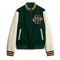 [해외]슈퍼드라이 Varsity Wool 봄버 자켓 141111020 Pine Green