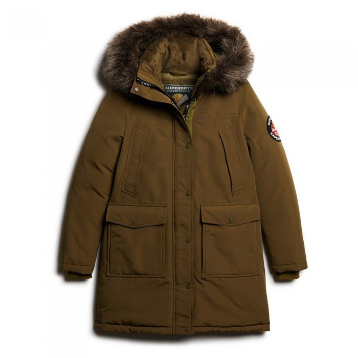 [해외]슈퍼드라이 Everest Faux Fur 자켓 141110473 Dark Olive