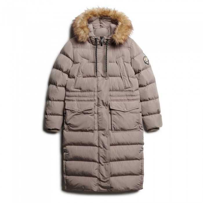 [해외]슈퍼드라이 Everest Faux Fur Longline 자켓 141110482 Deep Beige