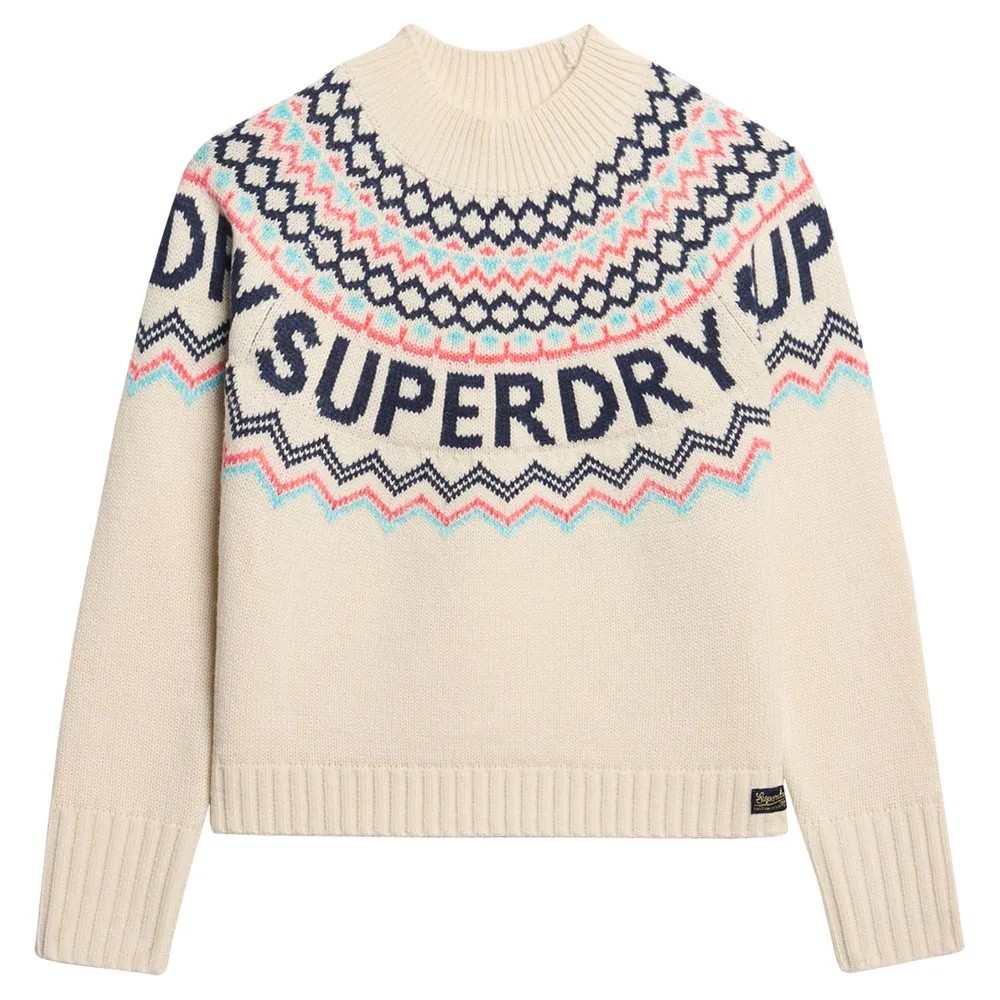 [해외]슈퍼드라이 Fairisle Branded Jumper 스웨터 141110511 Island Ecru Multi