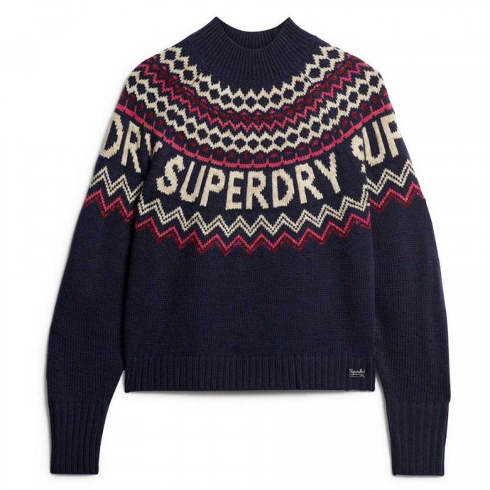 [해외]슈퍼드라이 Fairisle Branded Jumper 스웨터 141110512 Island Navy Multi