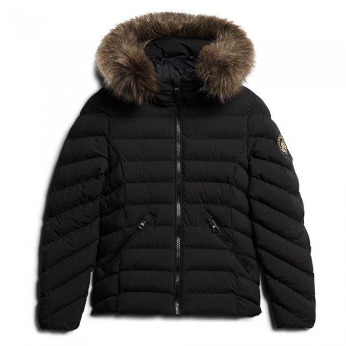 [해외]슈퍼드라이 Fuji Faux Fur Padded 자켓 141110546 Black