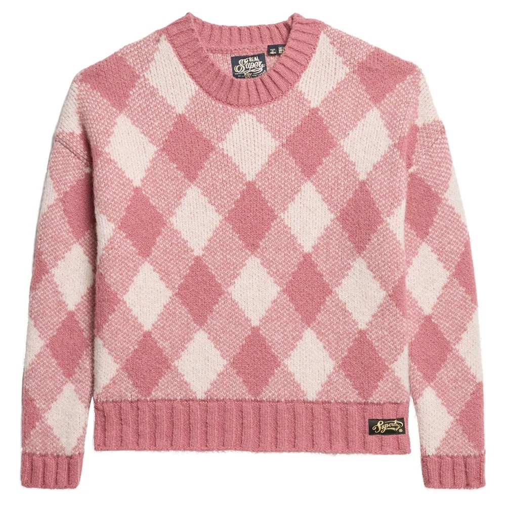 [해외]슈퍼드라이 Argyle Pattern 스웨터 141197850 Mauvewood Pink