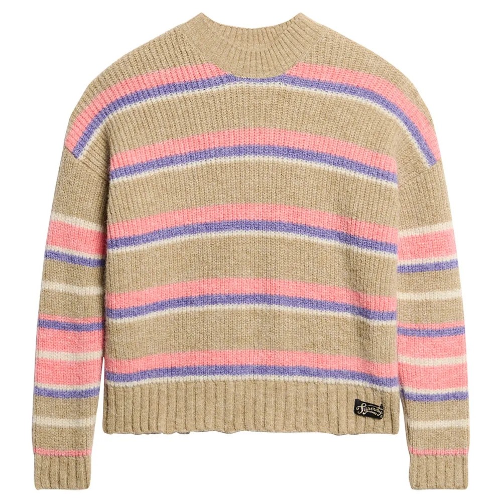 [해외]슈퍼드라이 Multi Stripe 스웨터 141198184 Caramel Brown Multi