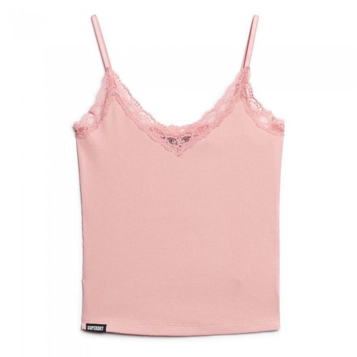 [해외]슈퍼드라이 Essential Lace Trim Cami 민소매 티셔츠 141305130 Soft Pink