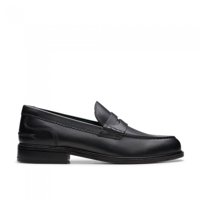 [해외]CLARKS SHOES CraftJames Lo 로퍼 141256664 Black Leather