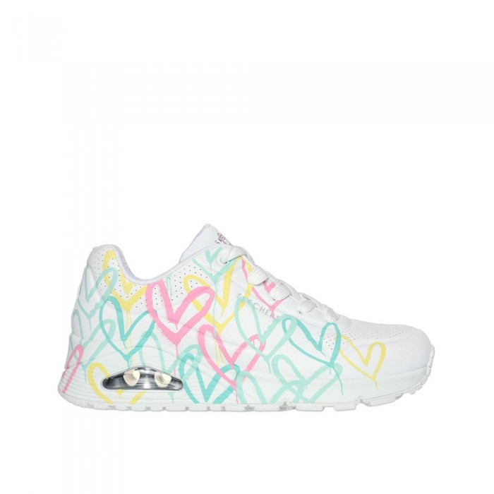 [해외]스케쳐스 Uno 운동화 141115979 White Durabuck / Multi Colored Uv Color Shifiting Printed Hearts