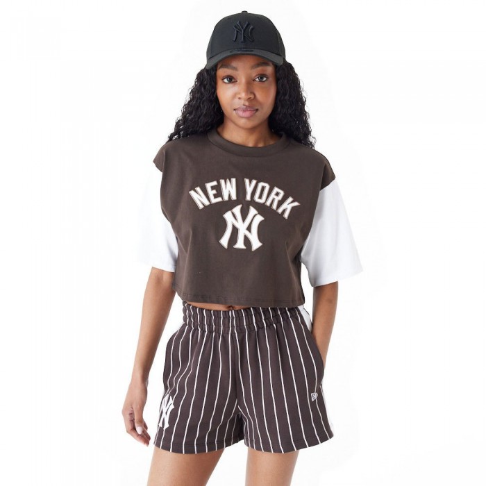 [해외]뉴에라 MLB Lifestyle Crop New York Yankees 반팔 티셔츠 140595751 Dark Brown