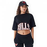 [해외]뉴에라 NBA 팀 Wrdmrk Crop Chicago Bulls 반팔 티셔츠 140595931 Black