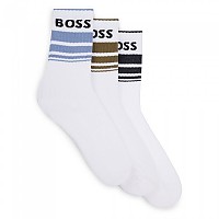 [해외]BOSS Qs Rib Stripe Cc 양말 3 켤레 140765590 Natural