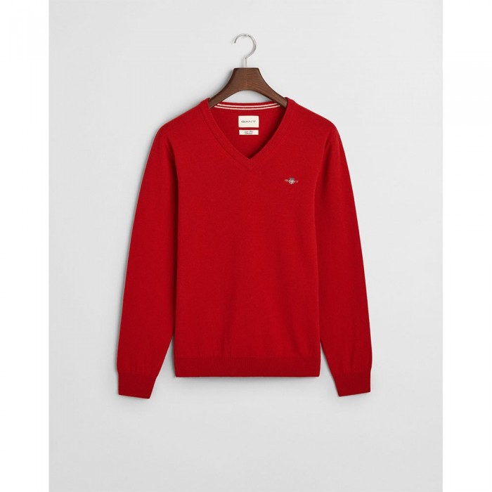 [해외]간트 Superfine Lambswool V넥 스웨터 141283020 Bright Red