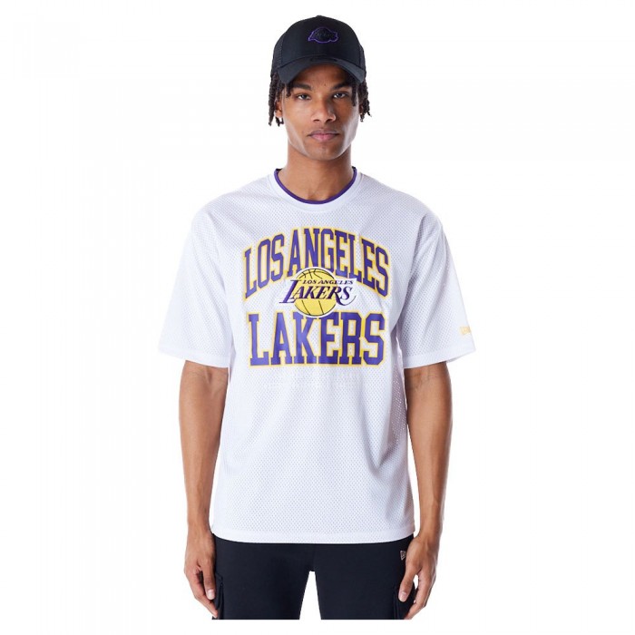 [해외]뉴에라 NBA Patch Mesh Los Angeles Lakers 반팔 티셔츠 141118877 White