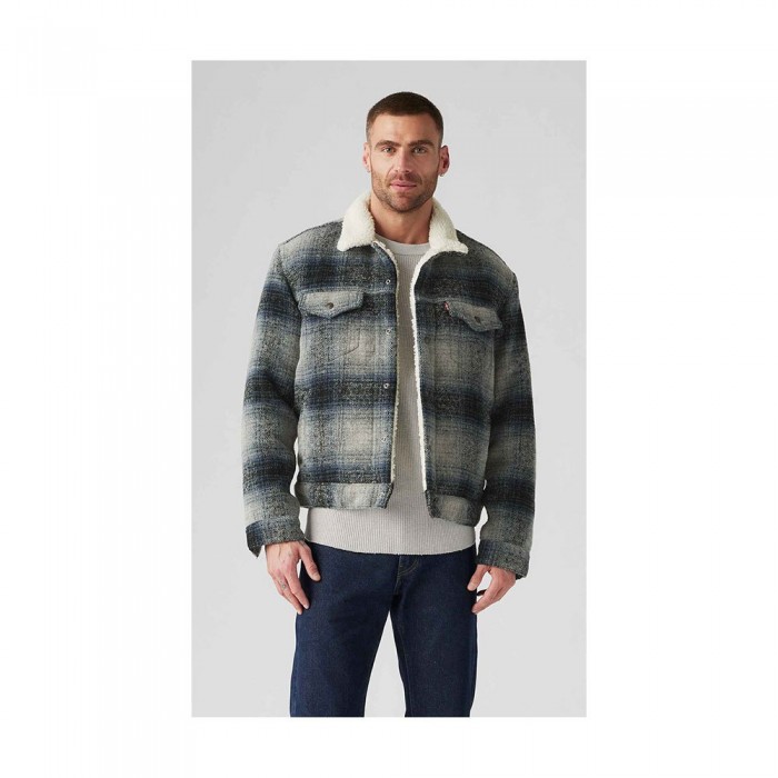 [해외]리바이스 ? Plaid Type3 Sherpa Trucker 자켓 140767361 Grey