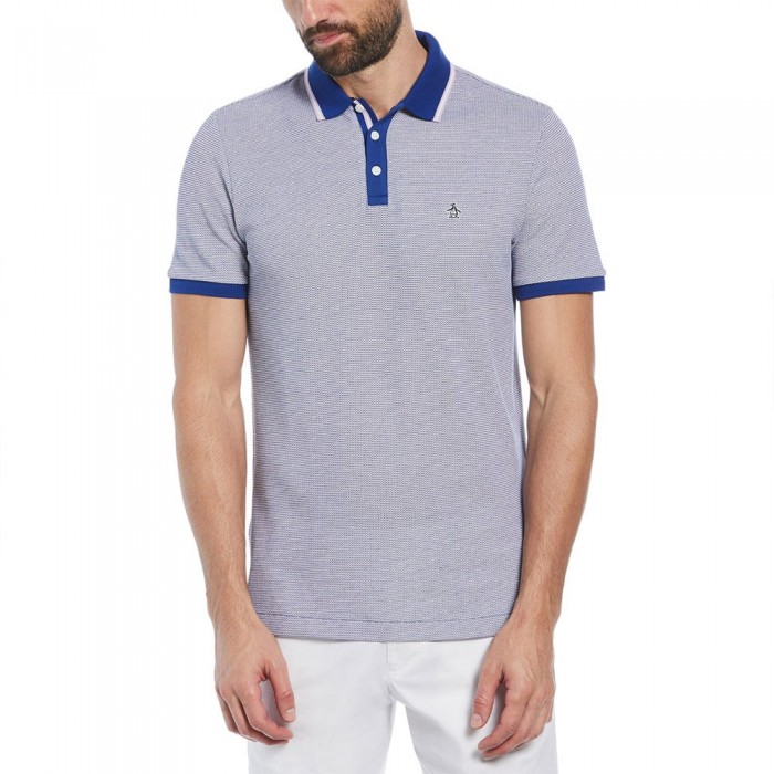 [해외]ORIGINAL PENGUIN Birdseye Pique Jacquard Tip Placket 반팔 폴로 셔츠 140959536 Lavender Frost