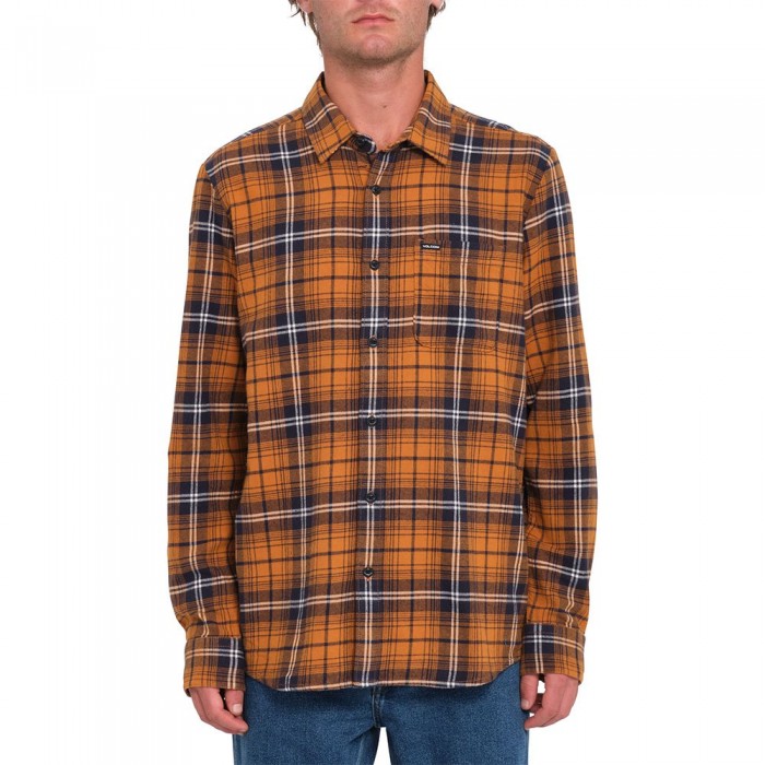 [해외]볼컴 Caden Plaid 긴팔 셔츠 141069563 Chestnut Brown