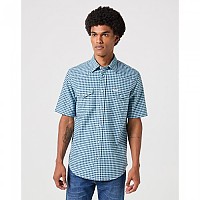 [해외]랭글러 Western 반팔 셔츠 140900284 Blue Tonal Gingham