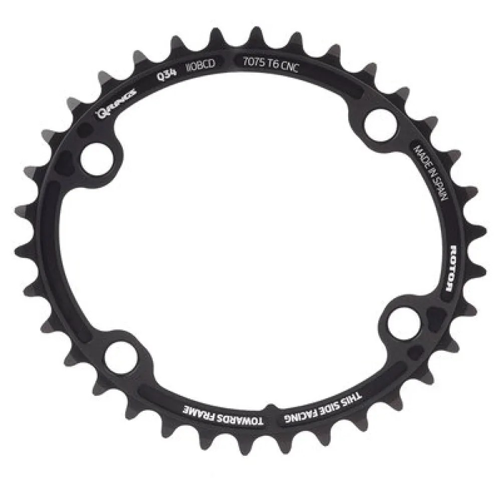 [해외]ROTOR Q-Ring 107 BCD 4B 타원형 이너 체인링 1141357455 Black