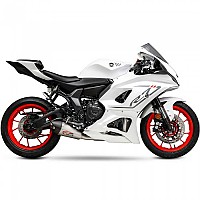 [해외]YOSHIMURA USA Race Series AT2 Works Finish Yamaha MT-07 18-23/YZF R7 22-24 비인증된 완전 배기 시스템 9141247683 Black / Silver