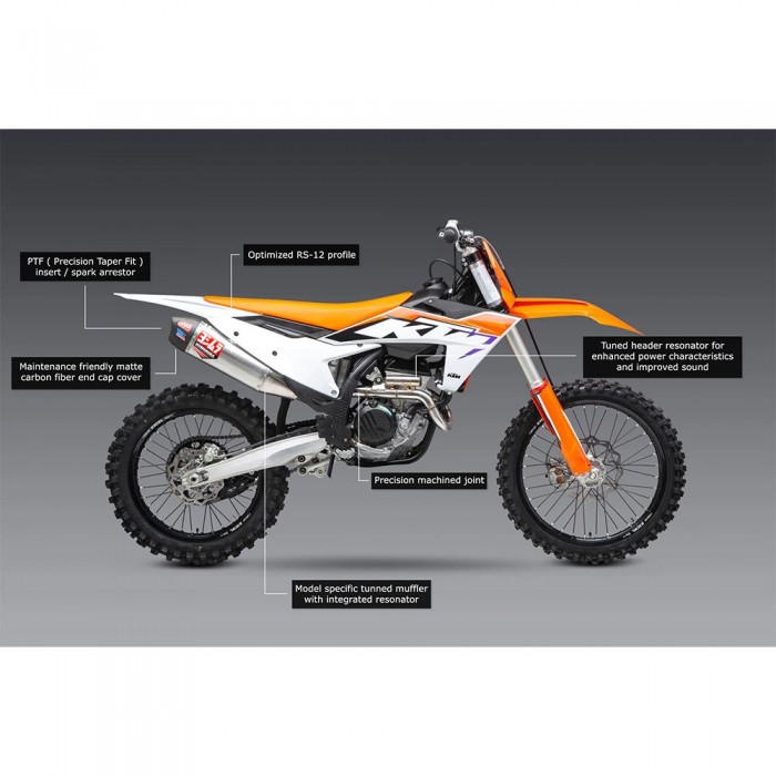 [해외]YOSHIMURA USA RS-12 KTM 250/350SX-F Husqvarna FC250/350 22-24 비인증된 완전 배기 시스템 9141247688 Black / Silver