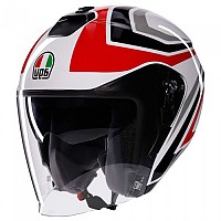 [해외]AGV Irides E2206 오픈 페이스 헬멧 9141221001 Tolosa Black / Grey / Red