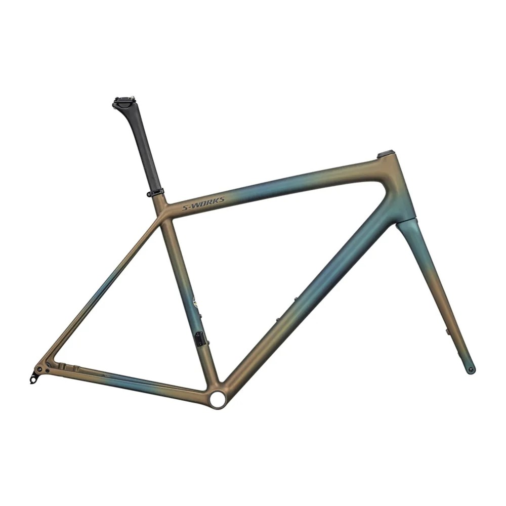 [해외]스페셜라이즈드 S-Works Aethos 2025 로드 프레임 1141334849 Satin Deep Lake Metallic / Green Pearl / Burnt Gold Metallic Fades / Dark Navy