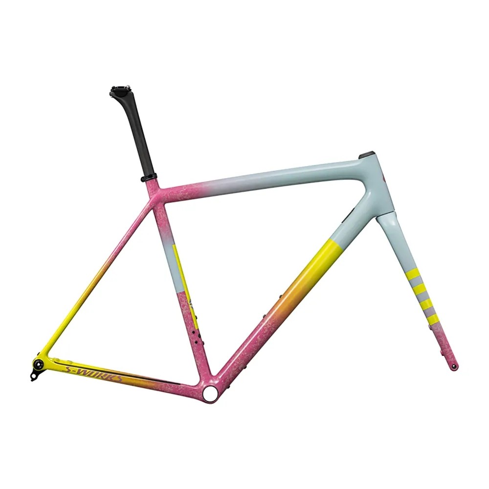 [해외]스페셜라이즈드 S-Works Crux 2025 자갈 프레임 1141334854 Gloss Sea Foam / Rebel Pink Dry Impasto / Ion Metallic