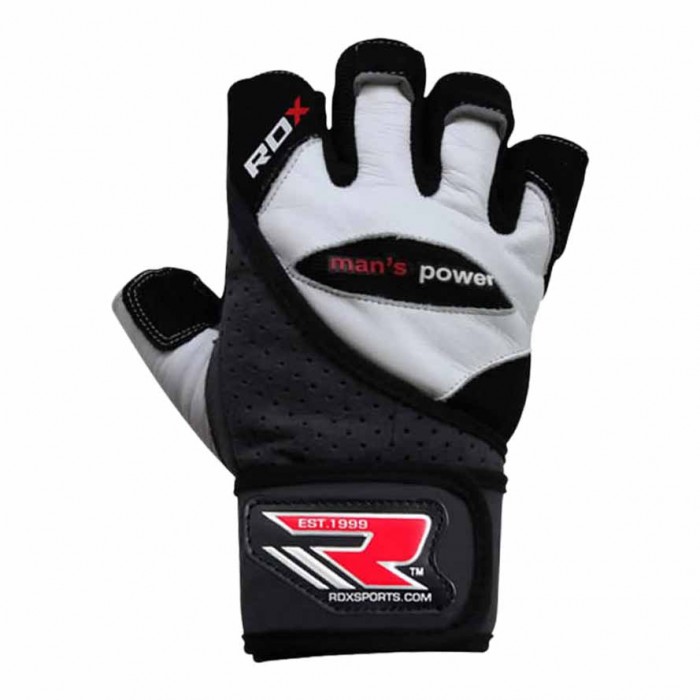 [해외]RDX SPORTS Gym Glove Leather Gym 글로브 7136381276 White / Black