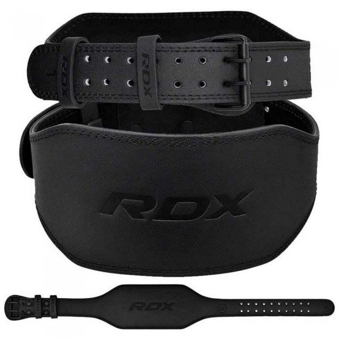 [해외]RDX SPORTS 6 inch leather 웨이트리프팅 벨트 7141326136 Black