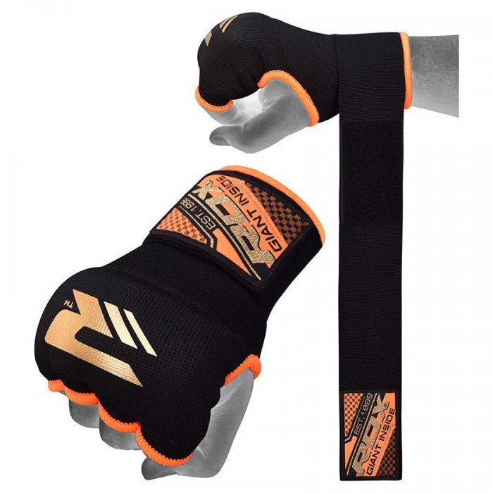 [해외]RDX SPORTS 패딩 내부 장갑 후크 & 루프 손목 스트랩 Gel 7136381063 Orange