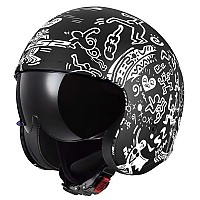 [해외]LS2 OF599 Spitfire II Tribal 오픈 페이스 헬멧 9140764435 Matt Black / White