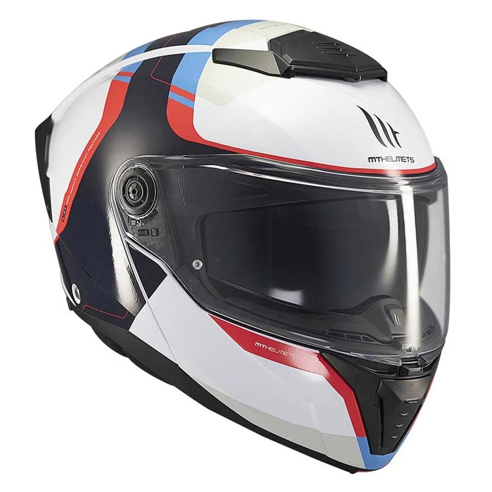 [해외]MT 헬멧s Atom 2 SV Emalla 모듈형 헬멧 9141227823 White / Blue / Red