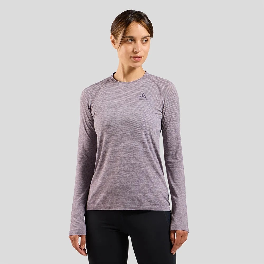 [해외]오들로 Crew Essential Seamless 긴팔 티셔츠 6140799491 Gray Ridge Melange