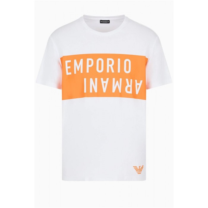 [해외]EMPORIO 아르마니 211818_4R476 반팔 티셔츠 140732687 White/Orange