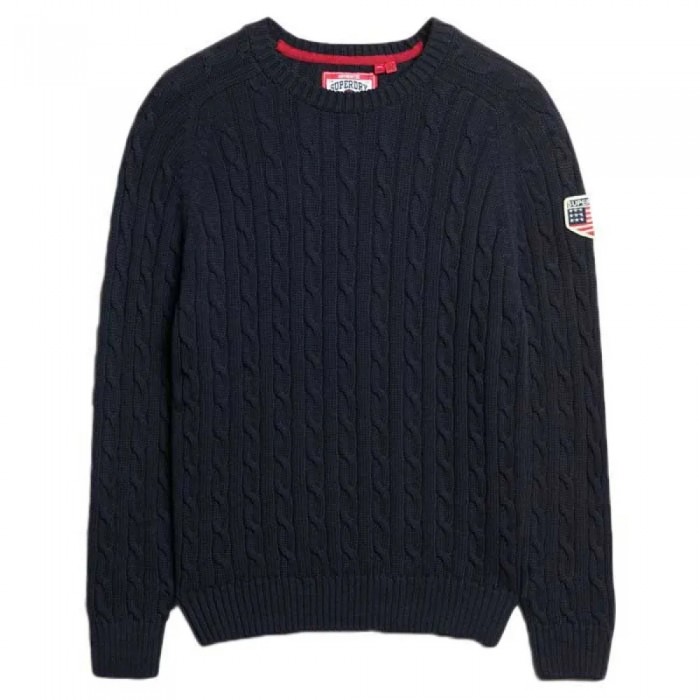 [해외]슈퍼드라이 Slouchy Cable 스웨터 141398537 Deep Navy